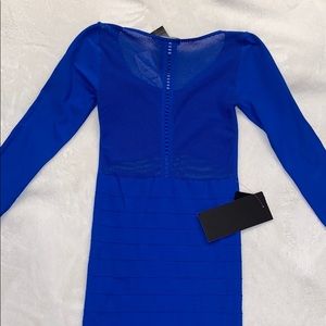 Bebe Blue Bodycon 3/4 Sleeve Dress